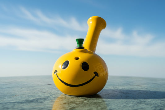 Smiley ceramic bong handcrafted premium ceramic bong with smiley design, durable build, smooth hits, TBBC smoking accessory, instant delivery for bongs in delhi ncr