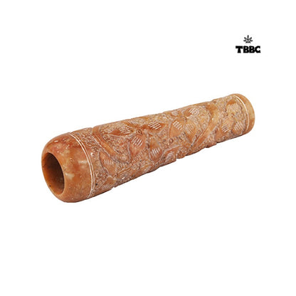 Om Red Marble Chillum - 6 inches