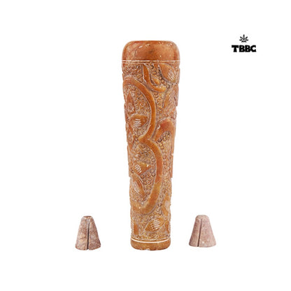 Om Red Marble Chillum - 6 inches