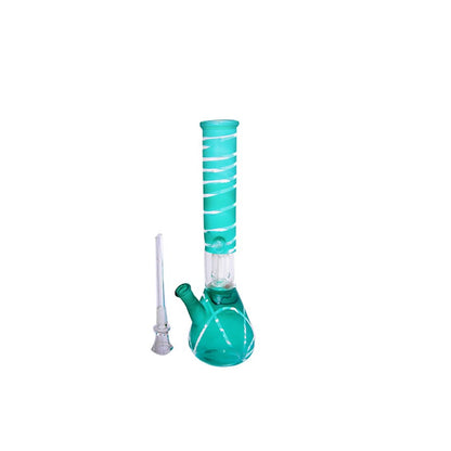 Water Green Stripped Special Bong - 16 inches