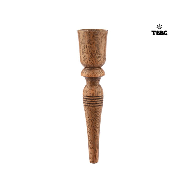 Creamish Brown wooden chillum - 6 inches