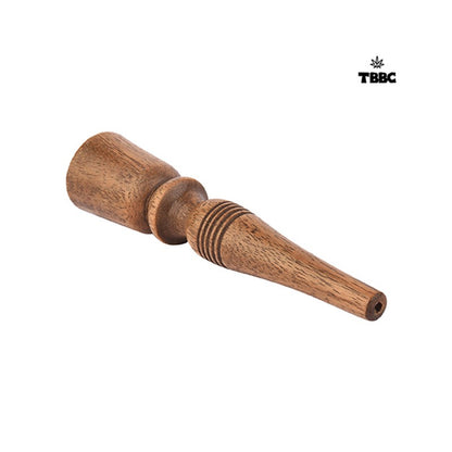 Creamish Brown wooden chillum - 6 inches