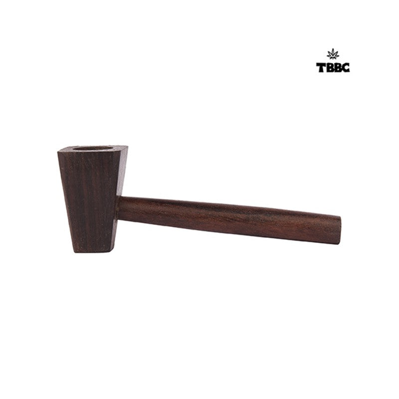 TBBC Wooden Hammer Pipe Chocolate Brown - 3 inches