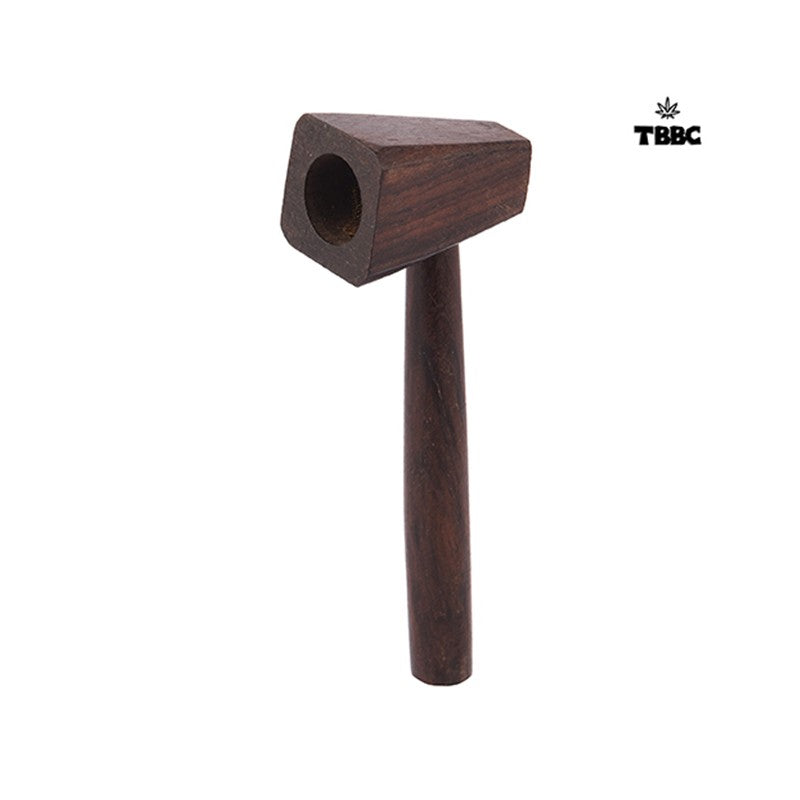 TBBC Wooden Hammer Pipe Chocolate Brown - 3 inches