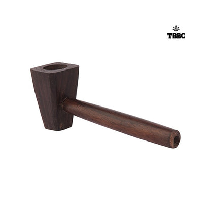 TBBC Wooden Hammer Pipe Chocolate Brown - 3 inches