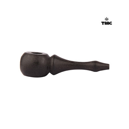 TBBC Wooden Curvy Pipe Black - 3 inches