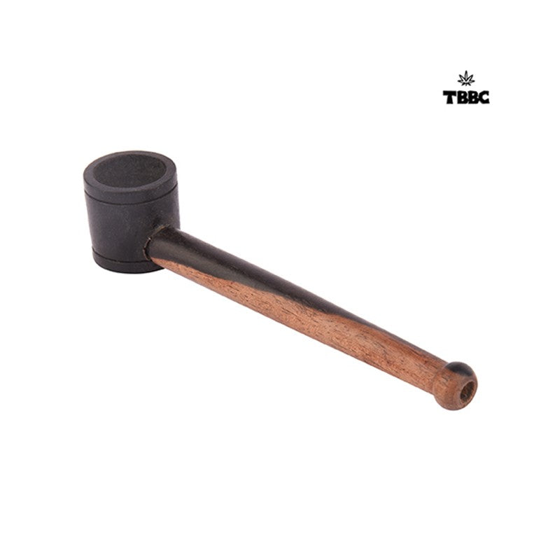 TBBC Wooden Pipe Dark and Light Brown - 3 inches