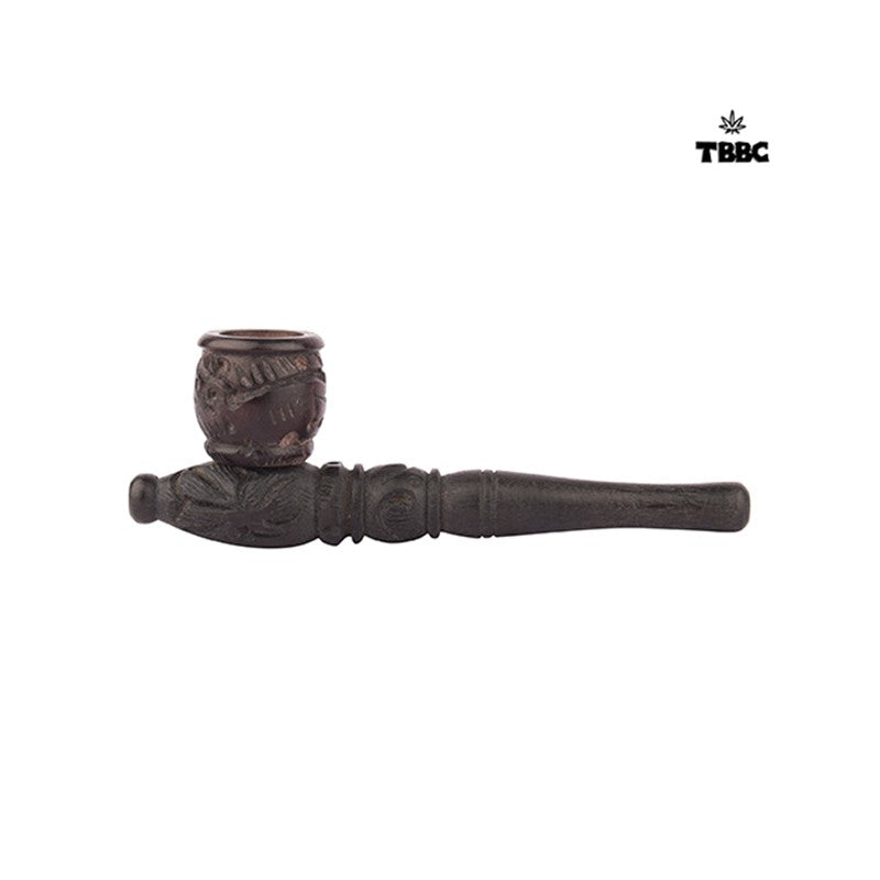 TBBC Wooden Ritual Pipe Black - 4 inches