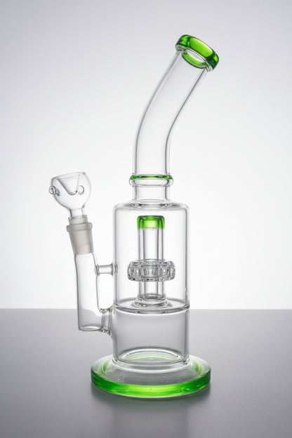 green glass bong 12 inch side view TBBC. 12 inch shower perc glass bong heavy duty weed THEBOOMBOXCLUB, bongs near me instant delivery in delhi ncr
