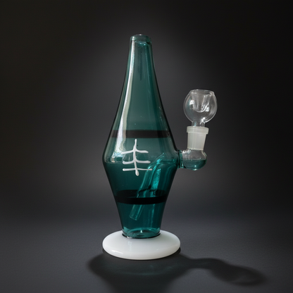 Teal Totem glass bong lifestyle scale shot premium smoking accessory