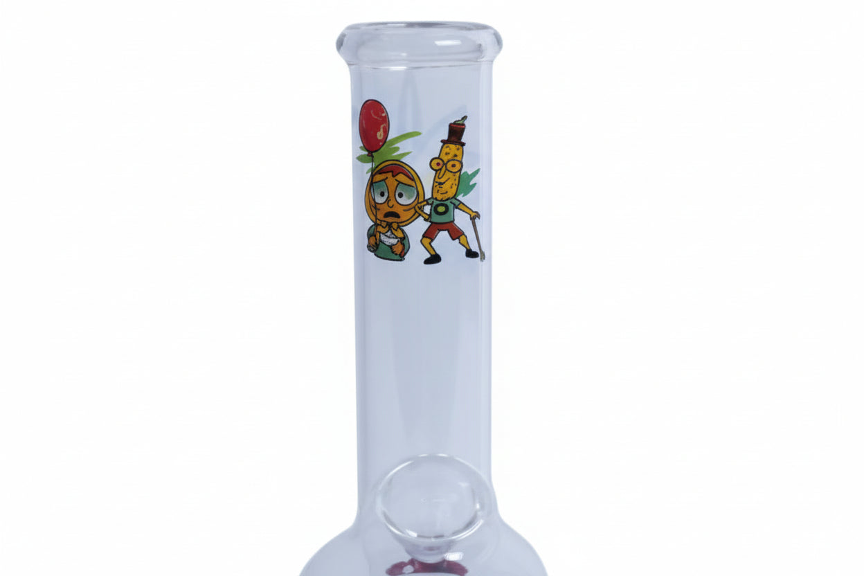 Rick & Morty Transparent Glass Bong front view desgign in delhi ncr instant delivery best bongs collection