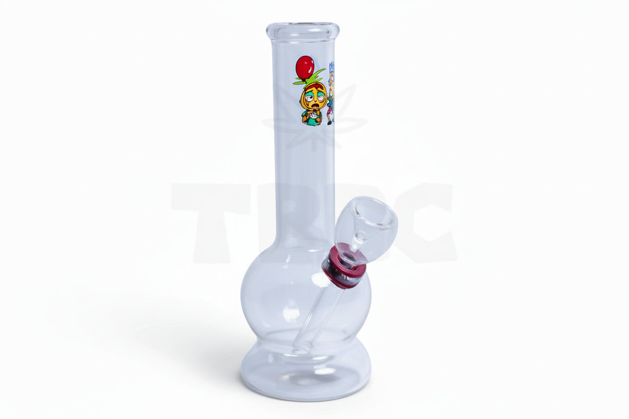 Rick & Morty Transparent Glass Bong side view instant delivery in delhi ncr, bongs exporter india