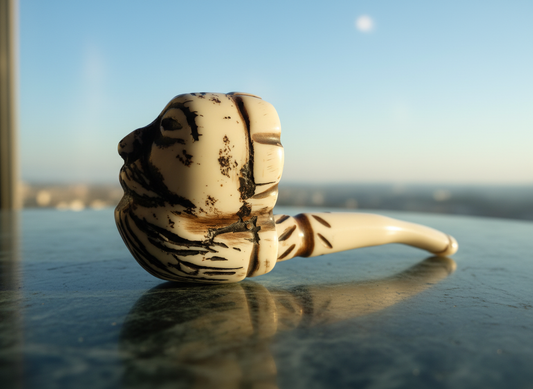 White Tribal Gangster Pipe 7"