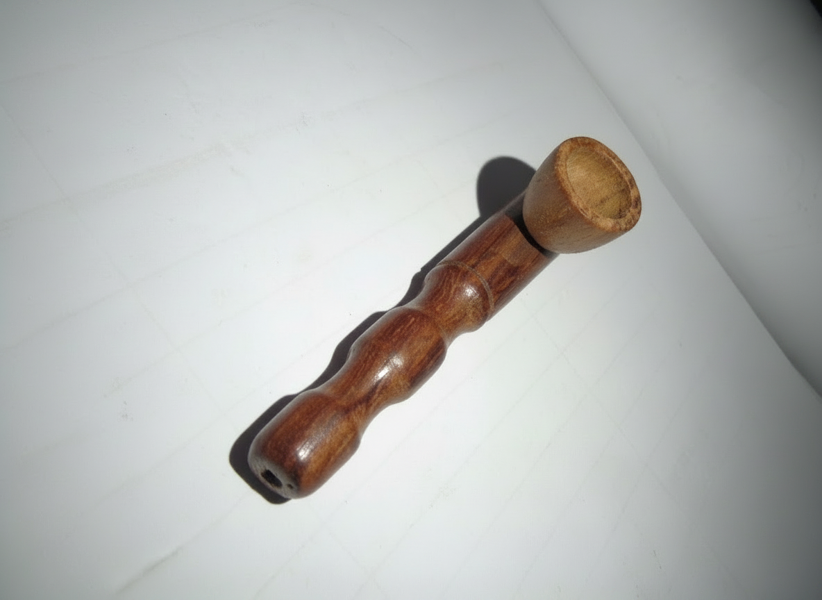 Acacia Smoking 4 inch Handcrafted hand Pipe with 10mm Screens