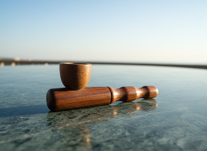 Acacia Smoking 4 inch Handcrafted hand Pipe with 10mm Screens