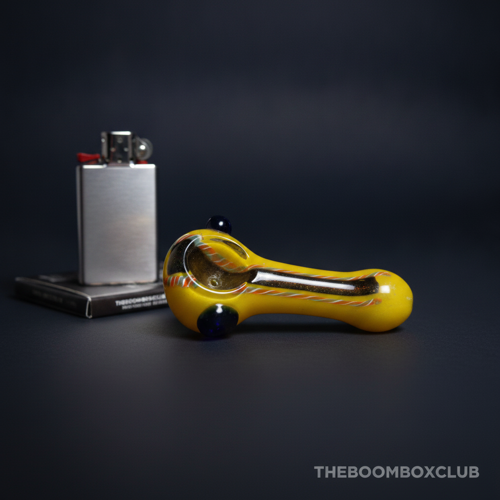 Solar Candy Stripe Crystal Pipe (4")