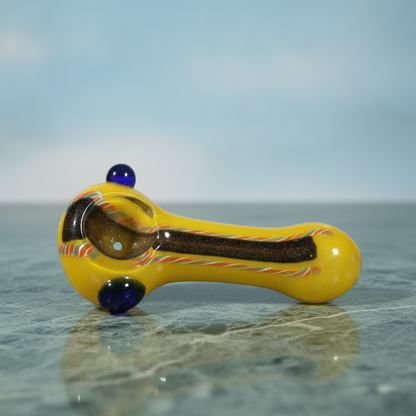 Solar Candy Stripe Crystal Pipe (4")