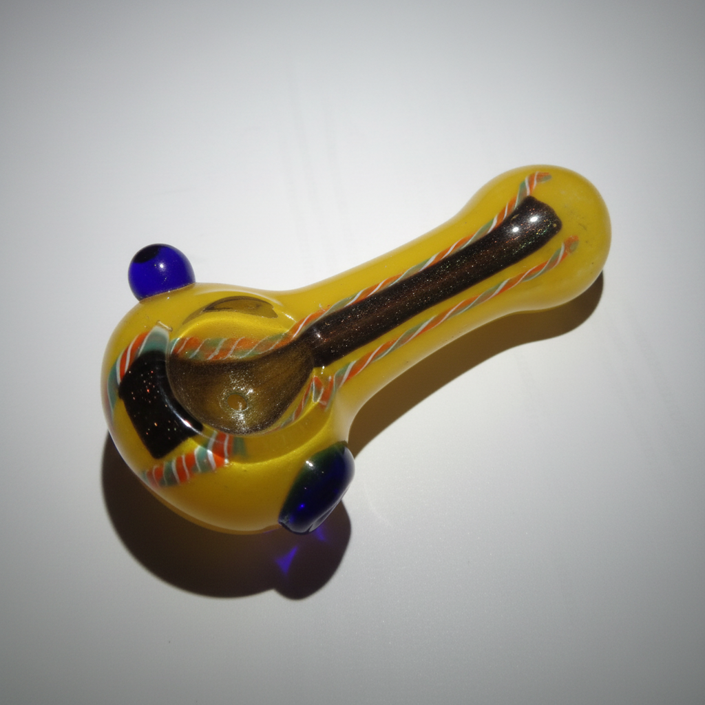Solar Candy Stripe Crystal Pipe (4")