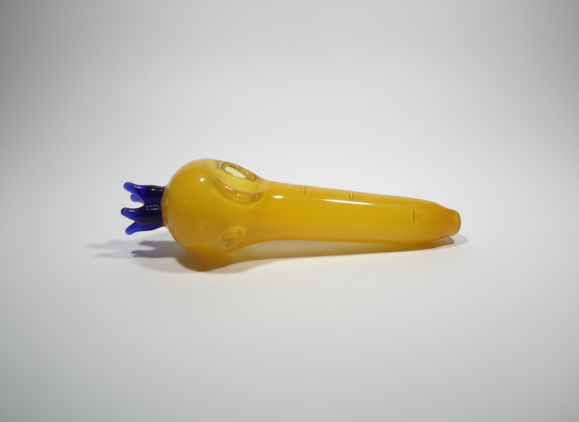 Fruity Sesh Pipe (Strawberry) 4" | Glass Hand Pipe with Carb