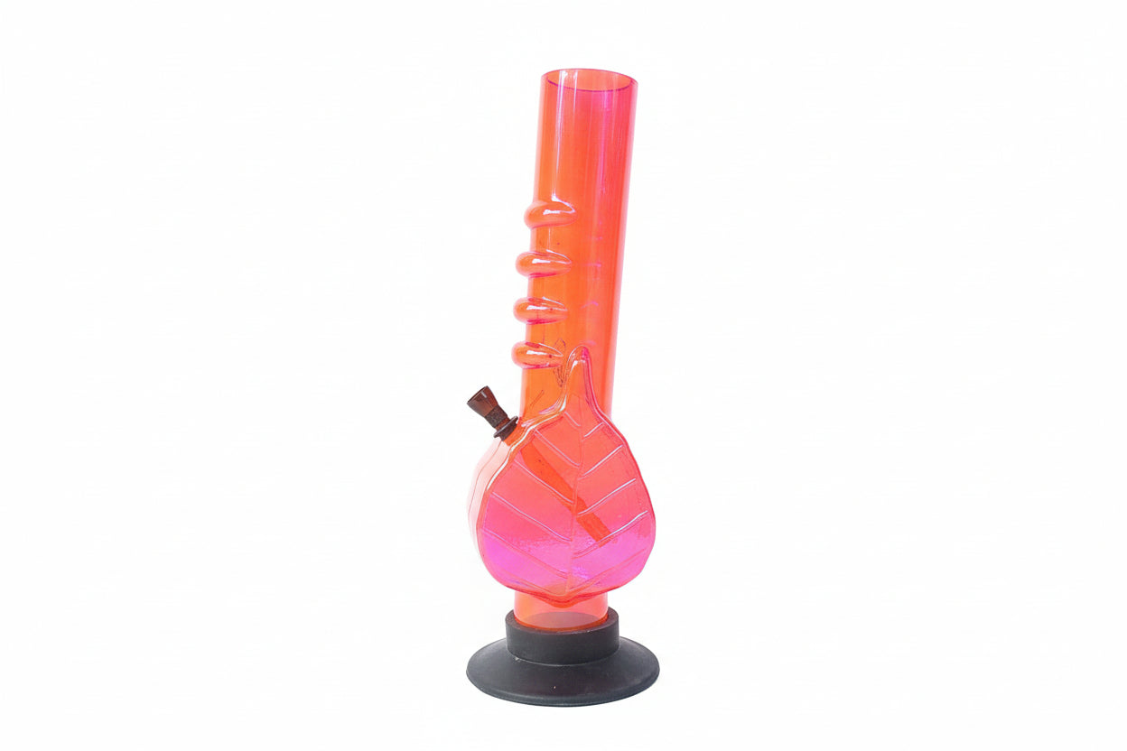 Orange and pink bong on a white background, instant delivery delhi ncr, online bongs india, bongs exporter india, quality bongs online