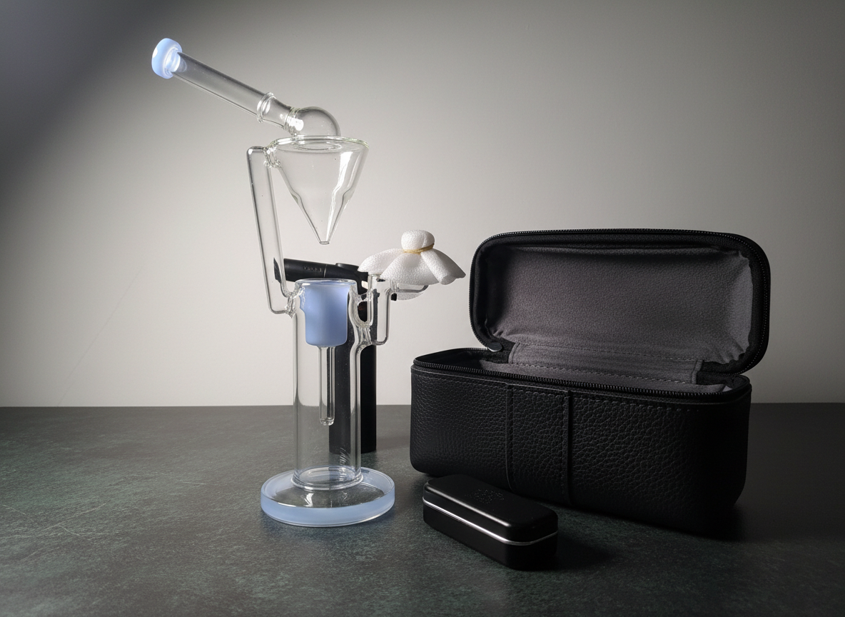 Mini dab rig 16 inch blue accents with carry case and accessories, big bongs instant delivery in delhi ncr, ganja charas weed bong near me