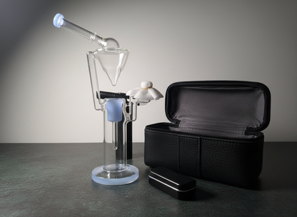Mini dab rig 16 inch blue accents with carry case and accessories, big bongs instant delivery in delhi ncr, ganja charas weed bong near me
