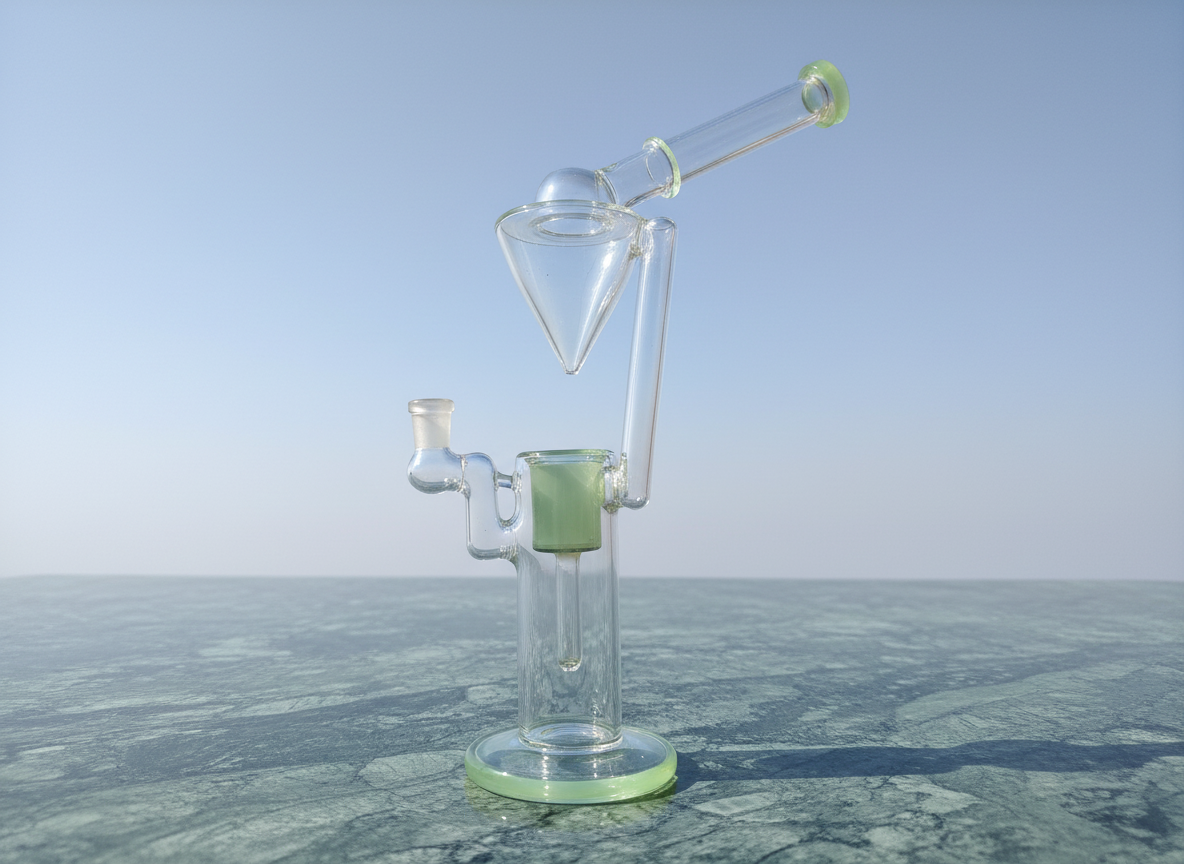Mini dab rig 16 inch clear glass with green accents 14mm bowl marble sky , big bongs instant delivery in delhi ncr, ganja charas weed bong near me, TBBC