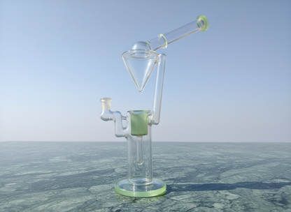 Mini dab rig 16 inch clear glass with green accents 14mm bowl marble sky , big bongs instant delivery in delhi ncr, ganja charas weed bong near me, TBBC