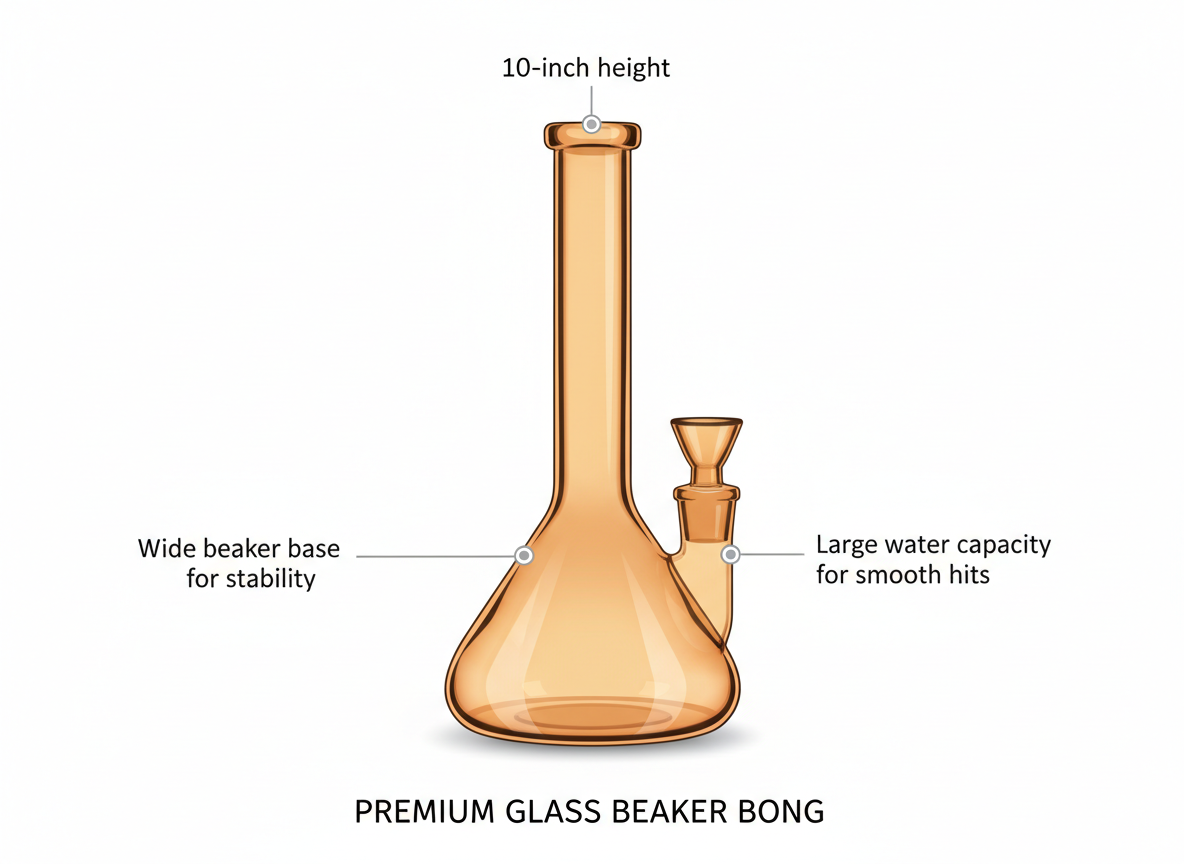 beaker glass bong custom, cylindrical glass bong custom, percolator bong diagram, honeycomb mesh bong feature, custom bong builder India, best custom bongs online in india