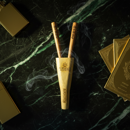 double barrel joint holder with lighter and luxurious smoking accessories 