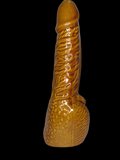 Golden novelty ceramic bong water pipe 11 inch straight pull with metal mini shooter TBBC, Weed bong novelty ceramic 11 inch golden gift TBBC, instant delivery for bongs in delhi ncr, gift for baddies genz  gay lesbian