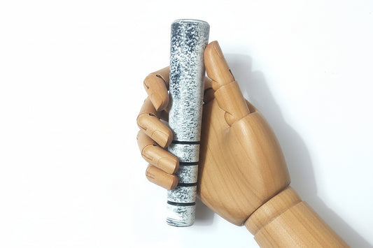 clay white black spot chillum good for hash and weed with stone filter for smoother hits, instant delivery , export quality chillums for sessions with stoners hippies homies 