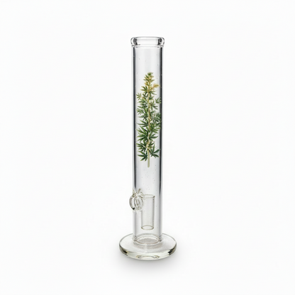 solid crystal grass cylinder bong front view