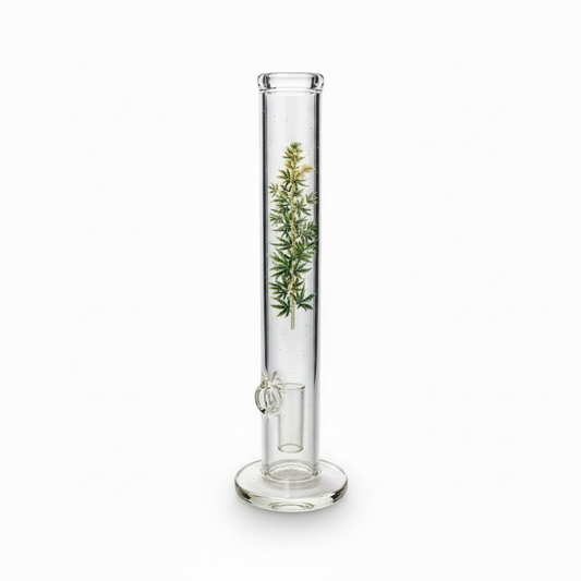 solid crystal grass cylinder bong front view