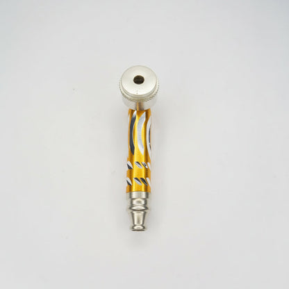 Glass pipe with metallic toking pipes on a gray background, easy to smoke weed and clean, stoners hippie trippy 420 accessories online