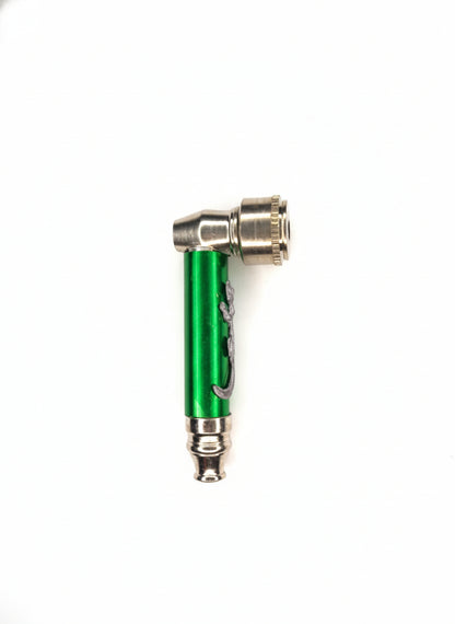 Green and silver tool on a gray background
Green metal tool with a circular blade on a white background, smoking metal pipes for alone sesh one hitters, instant delivery for weed smoking pipes  stoners 420 accessories