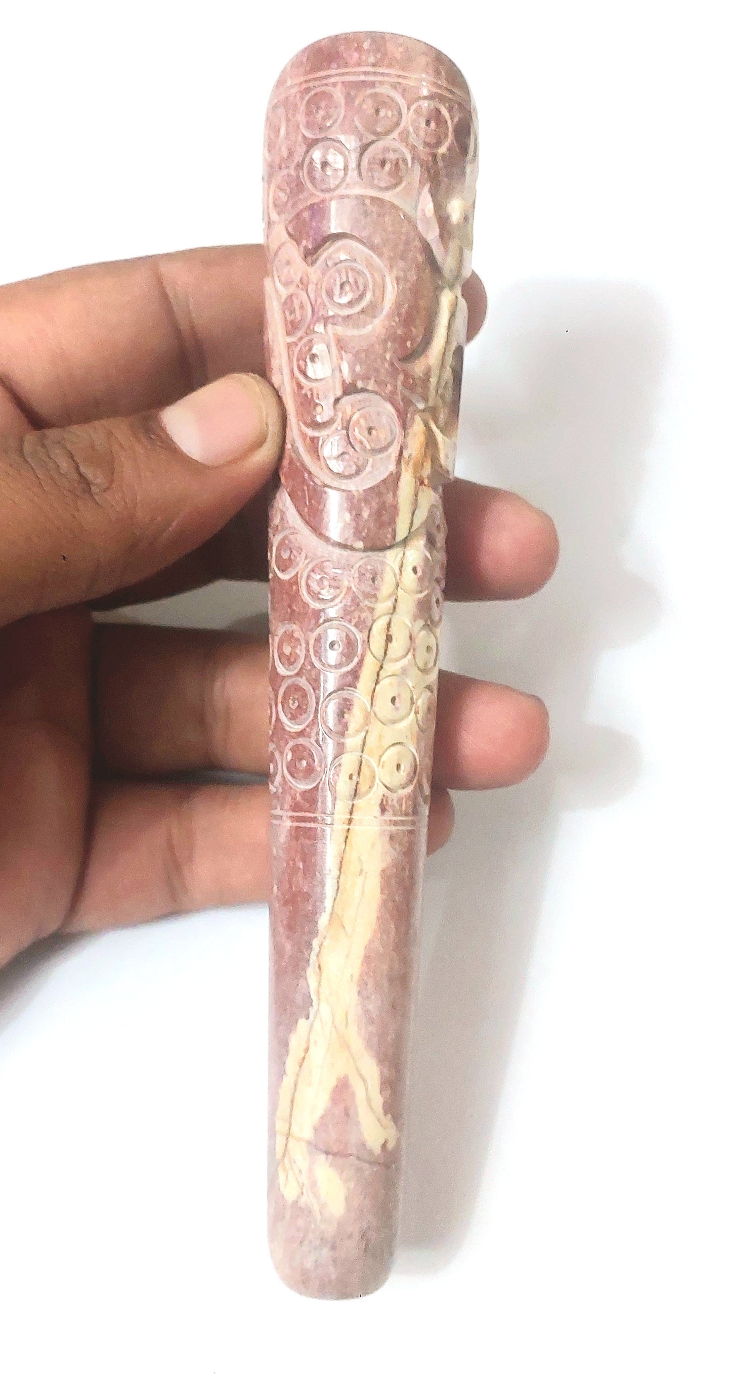 om stone marble chillum in 7 inches, marble clay chillum with stone inside for filter, natural stone marble hand pipe chillum for weed hash instant delivery in delhi ncr, exporter for stone marble hand pipes