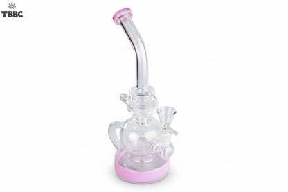 Glass smoking device with green accents on a white background, featuring the TBBC logo. exporter of bongs india, super quality bongs collection online