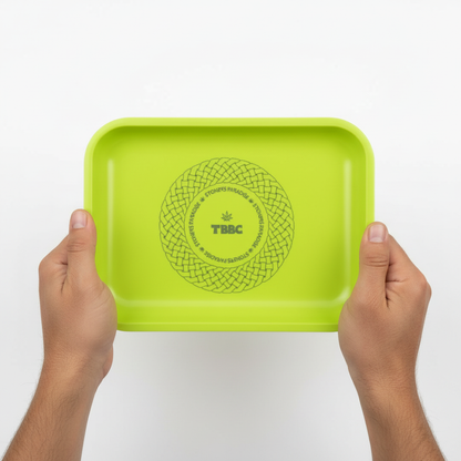 vibrant neon geometric rolling tray close-up TBBC