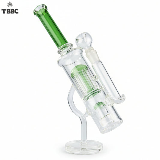 telescope tree shower bong with stand front view TBBC