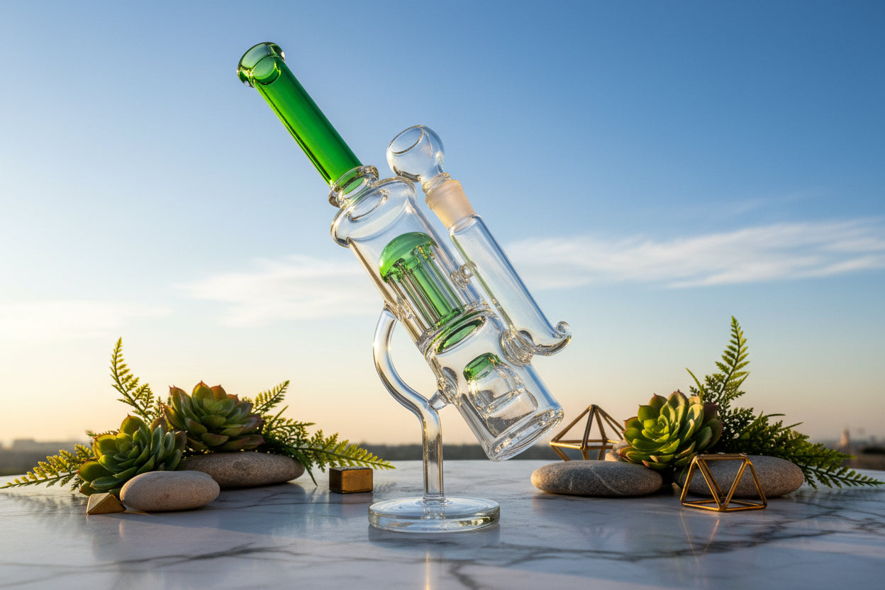 telescope bong, 12 inch bong, glass bong, percolator bong, showerhead bong, premium bong, weed bong, buy bong online india, smooth hits, borosilicate glass