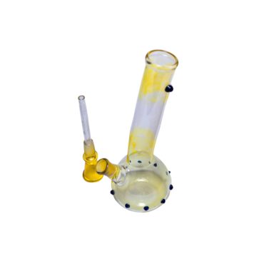 Trippy Yellow Flame Blueberry Bong – 8 inches