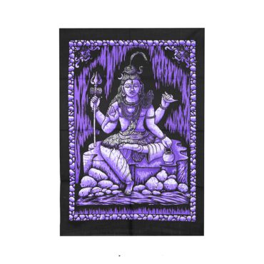 Blessing Shiva Purple Tapestry – 30X22
