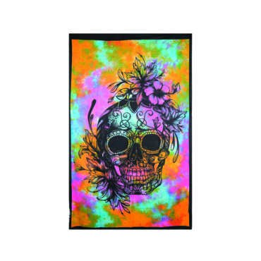 Skull With Flowers Tapestry – 42X29