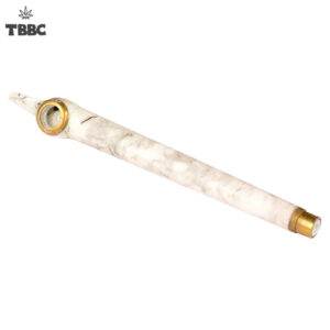 Cloudy White Resin Dokha Pipe - 5 inches
